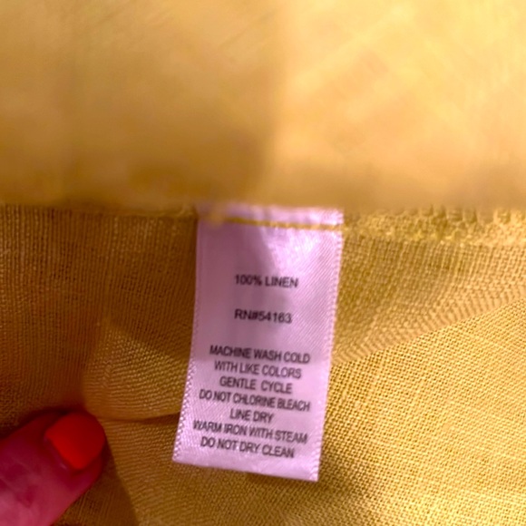 Marc New York Andrew Marc linen short sleek shell button green blouse XL - Picture 6 of 7